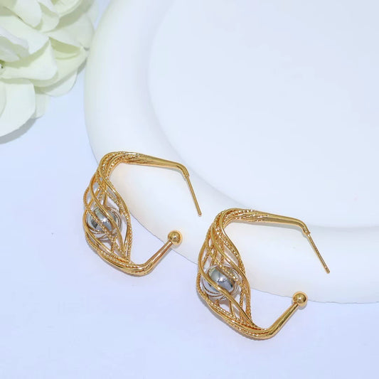 Elegant Hollow Line Winter Earrings