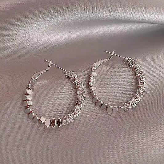 Unique Shattered Silver Hoop Earrings