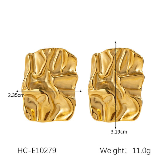 Gold Titanium Steel Earrings